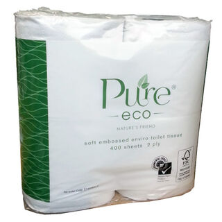Toilet Paper 2ply 400sheet 4pack - PureEco