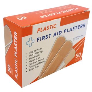 Box of 50's Fabric Plasters, 72x19mm waterproof