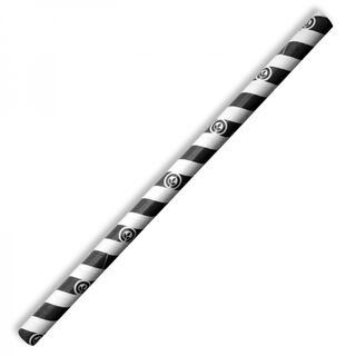 Paper Straws 10mm Jumbo Black Stripe - Biopak