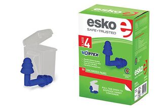 Vortex Reusable Un-corded Earplugs (50 pairs) BLUE - Esko