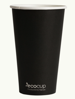 500mL Single Wall EcoCup (90mm) FSC® MIX BLACK - Ecoware