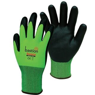 Cut 5 HPPE Gloves Green High Viz X-LARGE - Bastion Soroca