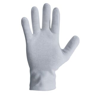 Cotton Interlock Gloves Hemmed Cuff X-Large, White - Bastion