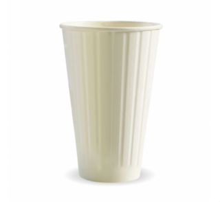 460ml (16oz) Cup (fits large lids), White - BioPak