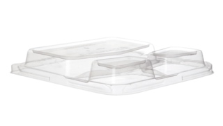 PLA Lid, Fits 3 Compartments 9in Sugarcane Square - Detpak