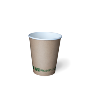 8OZ Single Wall 'Greenstripe' PLA Hot Cup - Detpak