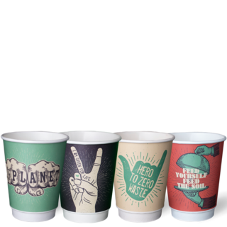 12OZ Double Wall 'Grasp The Moment' PLA Hot Cup - Detpak