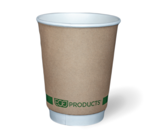 12OZ Double Wall 'Greenstripe' PLA Hot Cup - Detpak