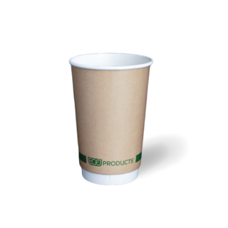 16OZ Double Wall 'Greenstripe' PLA Hot Cup - Detpak