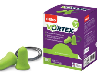 Vortex® Bell Shaped Corded Earplugs - Esko