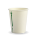8oz Coffee Cups White Green Line (80mm) Single Wall - BioPak