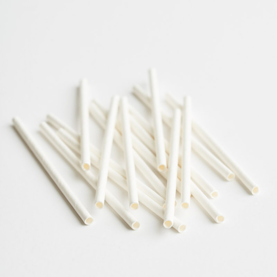 3Ply Drinking Straws COCKTAIL PLAIN WHITE - Epicure