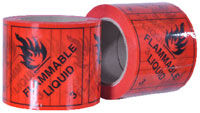 FLAMMABLE LIQUID 3 printed labels on a roll (500 labels/roll) - Pomona