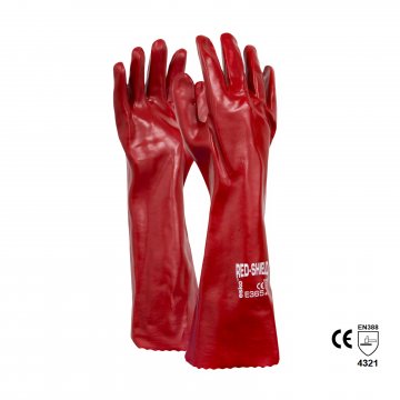RED SHIELD' PVC single dipped glove, 45cm - Esko