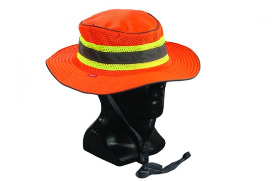 Good2Glow\' Hi-Vis Full Brim Safari Hat, Orange LARGE - Esko