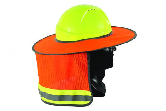 Good2Glow' Full Brim Hard Hat Sun Shield, Orange - Esko