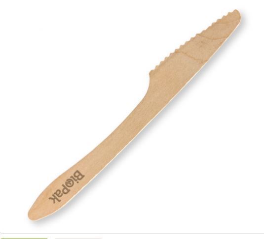 19cm Coated Knife - FSC 100% - Wood - BioPak
