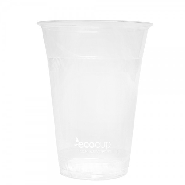 500ml Clear Cold Cup PLA White - Ecoware
