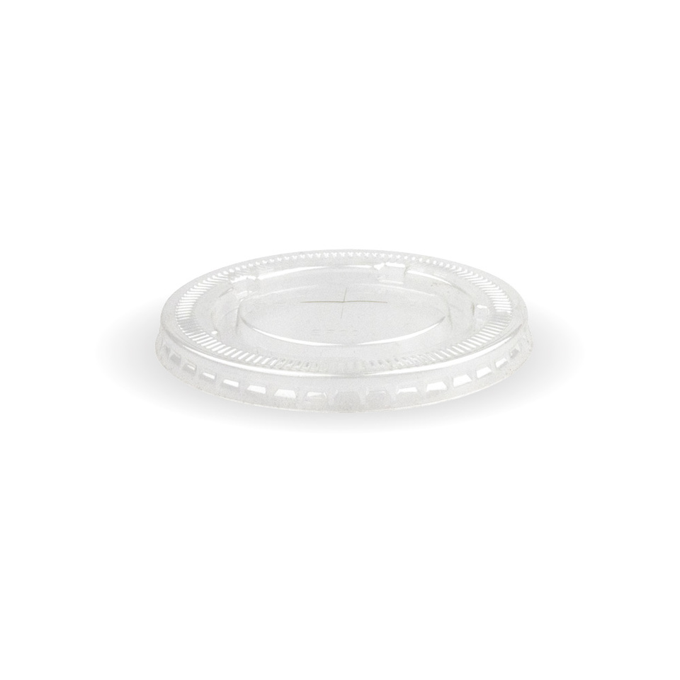 90mm PLA large white lid - straw slot - fits 90mm cups - BioPak