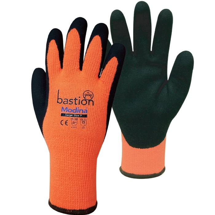 Cut 3 HPPE Gloves High Viz Orange MEDIUM Pack 12 pairs - Bastion Modina