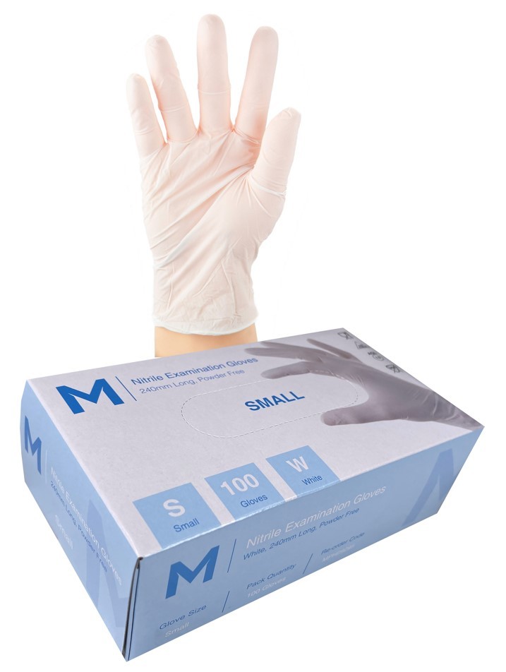 Nitrile White Gloves 5.0g SMALL - Matthews