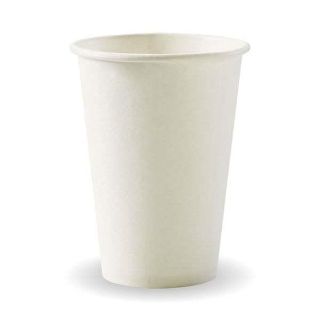 10oz Coffee Cups White (80mm) Single Wall - BioPak