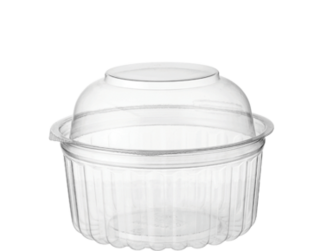 Eco-Smart' Clearview' Food Bowls 12 oz Hinged Dome Lid, Clear - Castaway