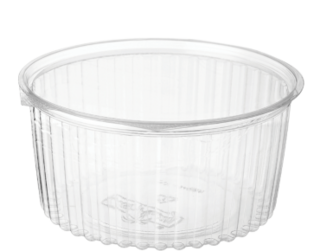 Eco-Smart' Clearview' Food Bowls 48 oz Hinged Flat Lid, Clear - Castaway
