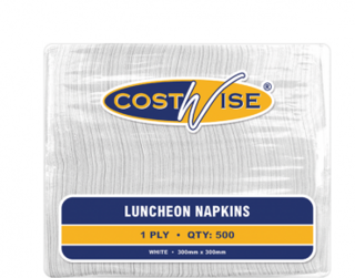 Costwise' 1 Ply Luncheon Napkins, Quarter Fold, White - Castaway