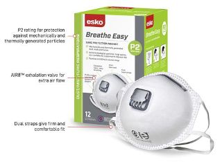 BREATHE EASY' P2 Dust Valved Mask - Esko