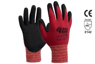 RED RAM' Black sandy Latex with Red Polyamide Liner, Size 6 - Esko