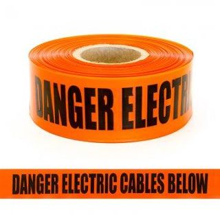 Tape "DANGER ELECTRICAL CABLE", Blk/Orange, 75mm x 250m - Esko