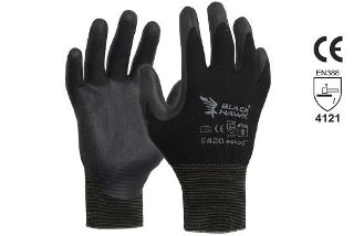 BLACK HAWK' Black Foam Nitrile, Black Polyamide Liner Size 11 - Esko