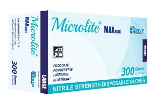 Nitrile Gloves PowderFree MEDIUM Microlite Max