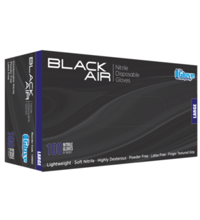 Nitrile Black Gloves PowderFree MEDIUM - Black Air