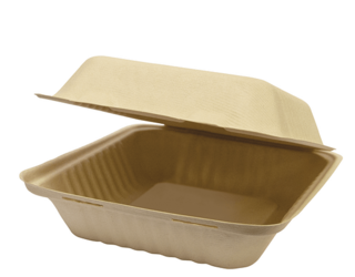 Enviroboard® Square Snack Pack w/Hinged Lid, Natural