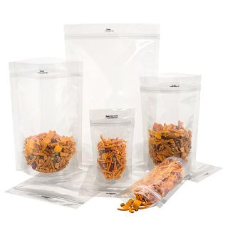 Standup Pouch Compostable Clear 70g 110x170x70mm