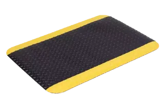 Diamond Plate Matting, 900 mm wide per m, Black/Yellow - AMS